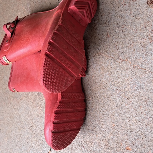Hunter Red Rain Boots Shoes - Picture 12 of 13